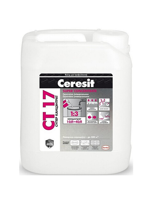 Грунтовка CERESIT CT 17 Super Concentrate (1:3), 5л 495x660 Грунтовка CERESIT CT 17 Super Concentrate (1:3), 5л 495x660 в Материке