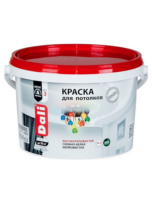 Краска DALI для потолков белая, 2,5л 495x660 Краска DALI для потолков белая, 2,5л 495x660 в Материке