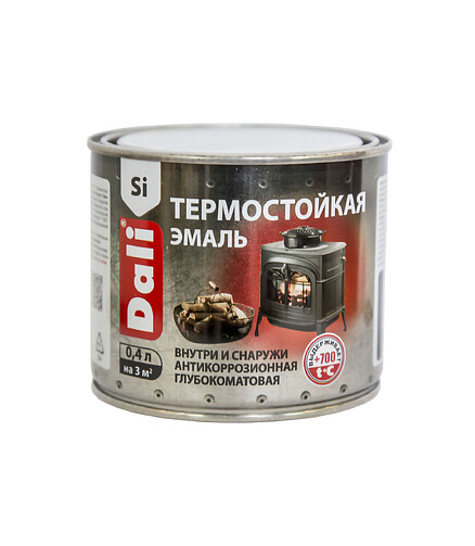 Эмаль Dali термостойкая серебро, 0,4л 438x503 в Материке