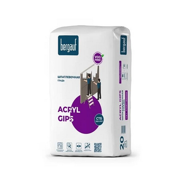 Шпатлевка Bergauf Acryl Gips, 20кг 586x674 Шпатлевка Bergauf Acryl Gips, 20кг 586x674 в Материке