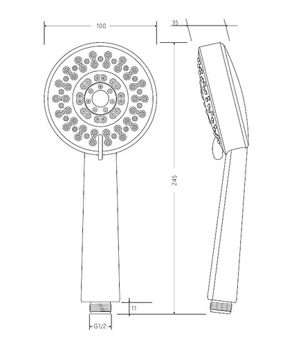 Лейка для душа ViEiR VR1026, 3 режима 438x503 в Материке - Вариант 2