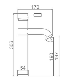 Смеситель L1052-2 (для умывальника, высокий) 238x286 в Материке - Вариант 2