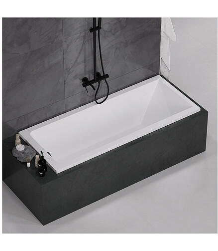 Ванна акриловая прямоугольная ALBA SPA GAMMA 180х70см без ножек 438x503 в Материке - Вариант 3