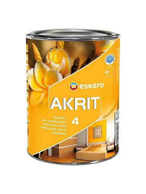 Краска Eskaro Akrit-4 глубокоматовая, 0,95л 495x660 в Материке