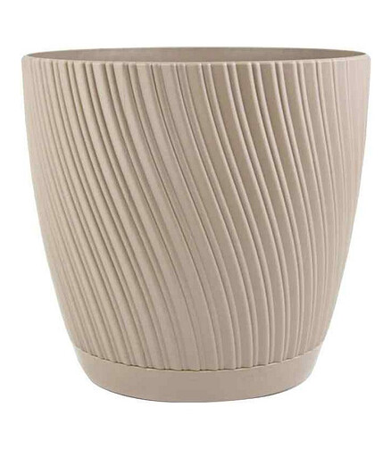 Горшок MIKA Eco Recycled с поддоном (12,8х11,8см) пластик бежевый 4540-051 438x503 в Материке