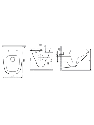 Унитаз X-JOY C851701SC безободковый подвесной с сиденьем Duroplast Soft-Close 238x286 в Материке - Вариант 2