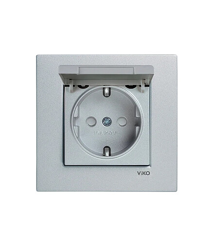 Розетка Viko NOVELLA 92105012 1мест. с крышкой серебро 438x503 в Материке - Вариант 2