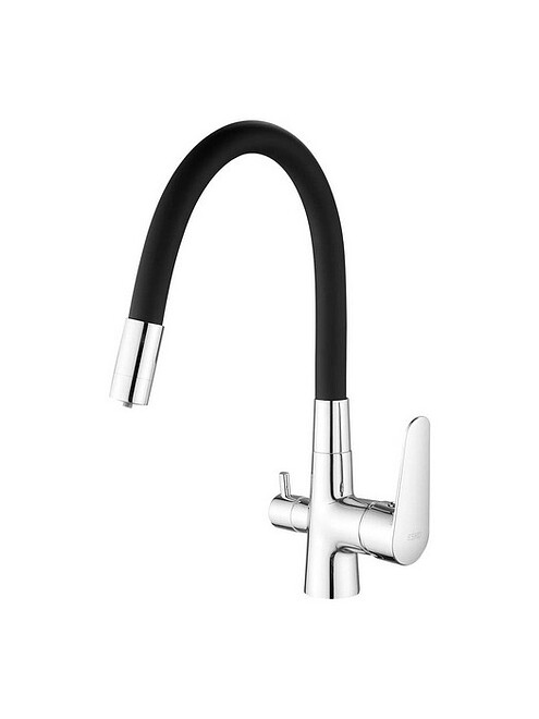 Смеситель CORAL CL 03 B (для кухни) гибкий излив на две воды, черный 495x660 Смеситель CORAL CL 03 B (для кухни) гибкий излив на две воды, черный 495x660 в Материке