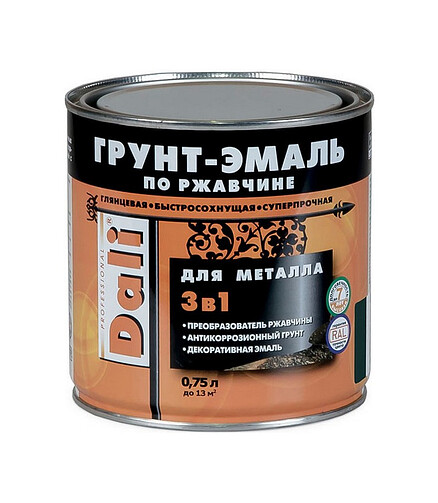 Грунт-эмаль Dali по ржавчине белая, 0,75л 438x503 в Материке