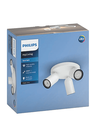 Светильник потолочный PHILIPS PONGEE 3xNW бел. 5,5W/GU10/IP20 238x286 в Материке - Вариант 2