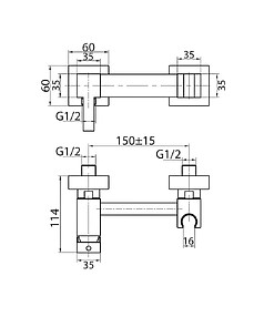 Смеситель GANZER GZ12201-C SET (для биде) с душ.комплектом, ЧЕРНЫЙ