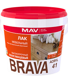 Лак BRAVA ВД-АК-2041 мебельный полуматовый, 1кг 238x286 в Материке