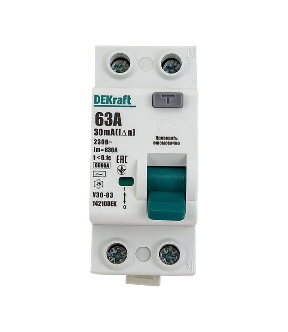 Устройство защ.отключения DEKraft 2П 63А/30мА 586x674 Устройство защ.отключения DEKraft 2П 63А/30мА 586x674 в Материке
