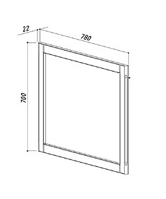 Зеркало ДУГЛАС В78, 780х700мм белый глянцевый
