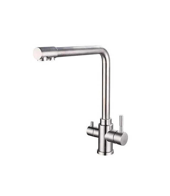 Смеситель ESKO K24 (для кухни) на две воды, нерж.сталь 586x674 Смеситель ESKO K24 (для кухни) на две воды, нерж.сталь 586x674 в Материке