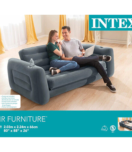 Диван надувной выдвижной INTEX (203x224x66см) 2 спальных места арт.66552NP 438x503 в Материке - Вариант 4
