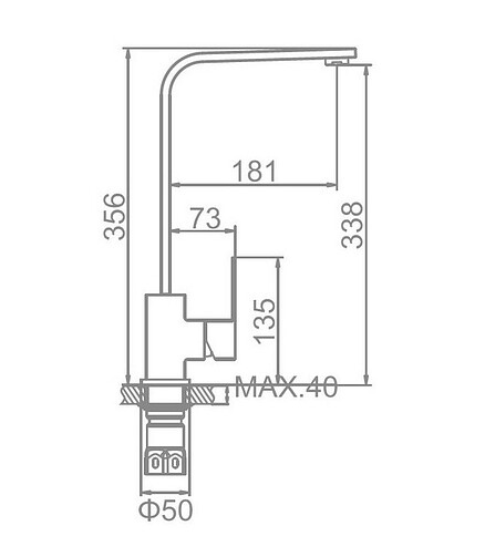 Смеситель L74033 (для кухни) нерж.сталь 438x503 в Материке - Вариант 2