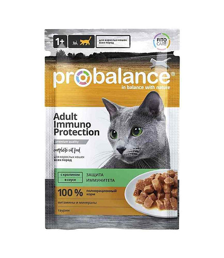 Корм для кошек ProBalance Adult Immuno Protection кролик, соус (85г) 438x503 в Материке