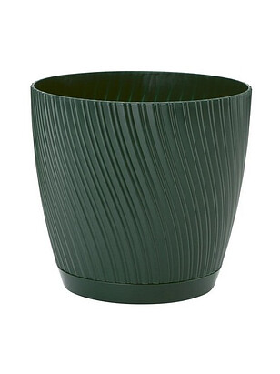 Горшок MIKA Eco Recycled с поддоном (16,7x15,4см) пластик зеленый 4560-075 238x286 в Материке