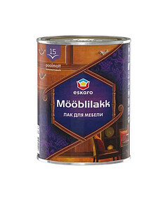 Лак Eskaro Mooblilakk 15 акриловый д/мебели полумат 0,9л