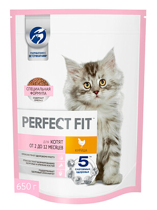 Корм для котят PERFECT FIT курица (0,65кг) 238x286 в Материке
