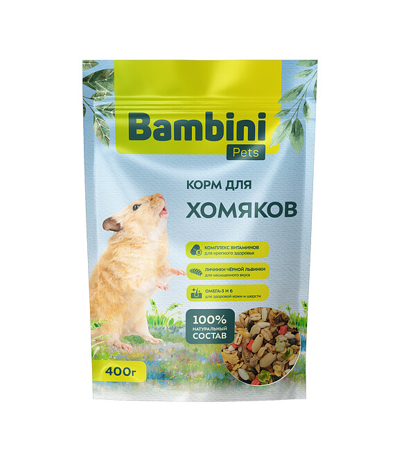 Корм для хомяков Bambini Pets (0,4кг) 586x674 Корм для хомяков Bambini Pets (0,4кг) 586x674 в Материке