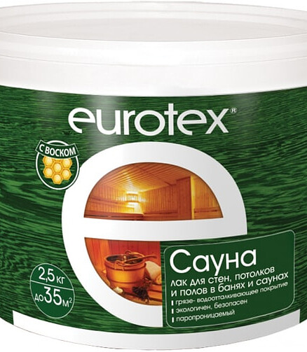 Лак Eurotex-сауна, 2,5кг 438x503 в Материке