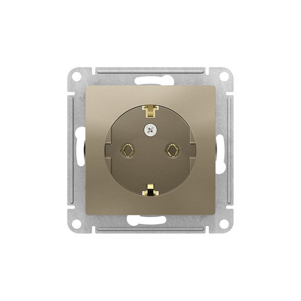 Розетка SE ATLAS Design ATN000543 1мест. с/з шампань