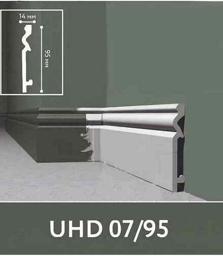 Плинтус SOLID_1UHD_07/95C-СВ полистирол БЕЛЫЙ-2.4м 438x503 в Материке - Вариант 2
