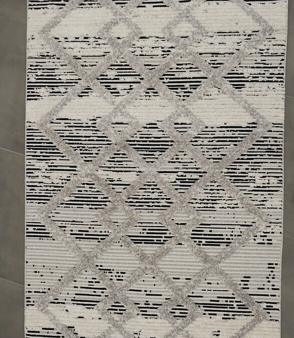 Ковер TERNI Y496A White/Antrasit 120*170 586x674 Ковер TERNI Y496A White/Antrasit 120*170 586x674 в Материке