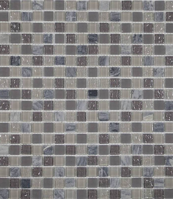 Мозаика стеклянная MosaicStory NATURELLE 30,5х30,5см цвет серый 586x674 в Материке