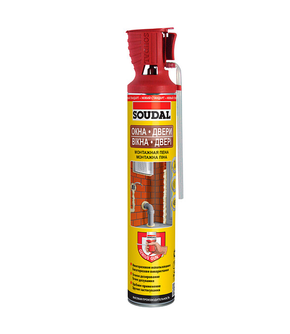 Пена монтажная SOUDAL PU Foam Yellow Genius Gun, 750мл 586x674 Пена монтажная SOUDAL PU Foam Yellow Genius Gun, 750мл 586x674 в Материке