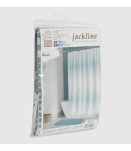 Штора для ванной комнаты JACKLINE PIXEL 180х200см без колец, 100% полиэстер 438x503 в Материке - Вариант 4