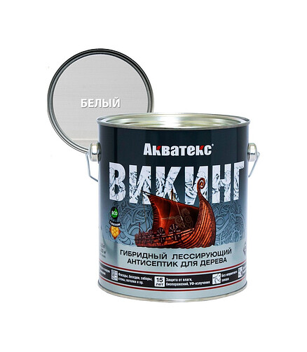 Антисептик АКВАТЕКС Викинг белый, 2,5л 438x503 в Материке