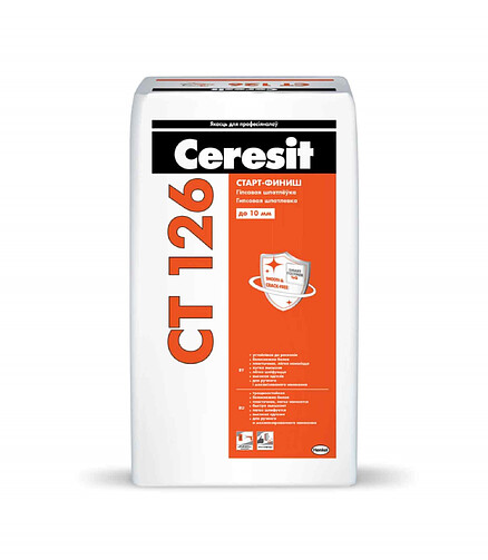 Шпатлевка CERESIT CT 126 гипсовая, 20кг 438x503 в Материке