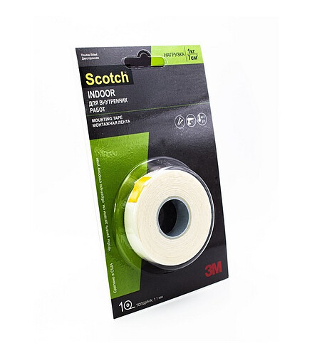 Лента двусторонняя белая Scotch 9536-W 12мм*2м*1,1мм 438x503 в Материке