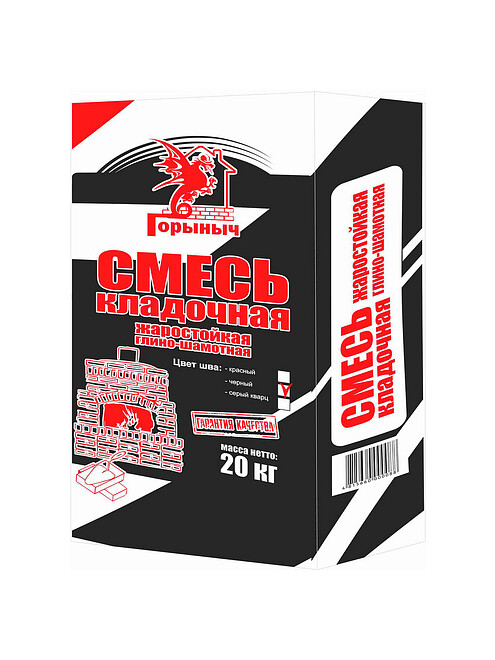 Смесь Горыныч кладочная жаростойкая глино-шамотная черная, 25кг 495x660 Смесь Горыныч кладочная жаростойкая глино-шамотная черная, 25кг 495x660 в Материке