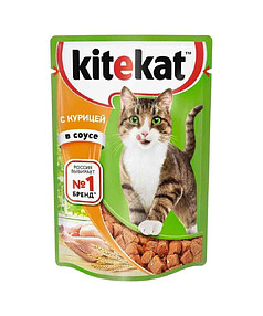 Корм для кошек KITEKAT Курица в соусе (85г)