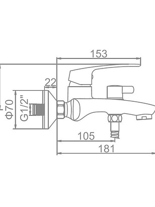 Смеситель L3272 (для ванны, короткий излив) 238x286 в Материке - Вариант 2