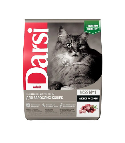 Корм для кошек Darsi Adult мясное ассорти (1,8кг) 438x503 в Материке