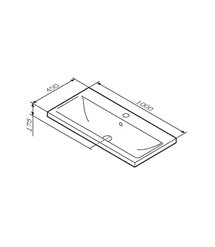 Умывальник X-JOY M85AWCC1002WG 100см с/о мебельный 438x503 в Материке - Вариант 3