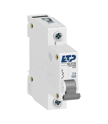 Выключатель автоматический ETP 1П 6А 438x503 в Материке