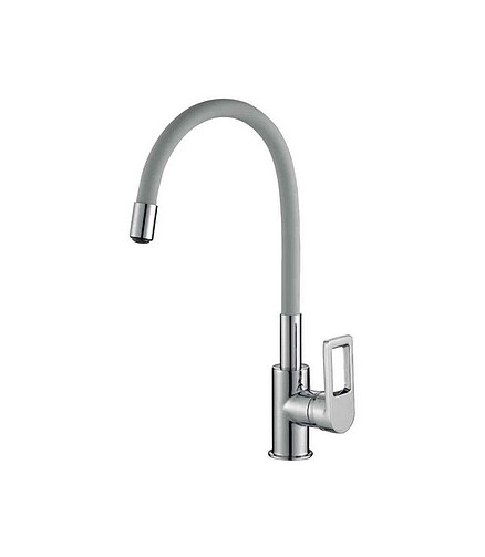 Смеситель ROSSINKA Z35-35U-Gray (для кухни) с гибким изливом, хром/серый 438x503 в Материке