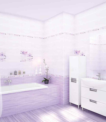 Фриз Cersanit MIRACLE 5х44см цвет сиреневый 438x503 в Материке