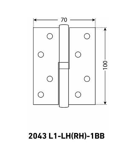 Петля дверная разъемная правая Аллюр 2043-L1-RH-1BB-BP (уп=2шт) 438x503 в Материке - Вариант 3