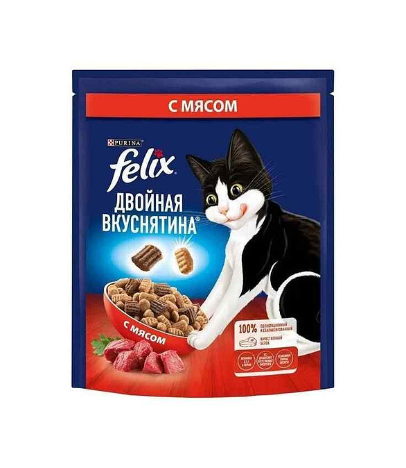 Корм для кошек FELIX Двойная вкуснятина, мясо (0,6кг) 586x674 Корм для кошек FELIX Двойная вкуснятина, мясо (0,6кг) 586x674 в Материке