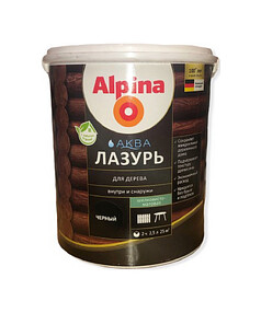 Лазурь ALPINA АКВА д/дерева Черный 2,5л