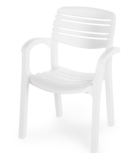 Стул АТЛАНТ (58,5x56x83см) пластик белый М8906 438x503 в Материке