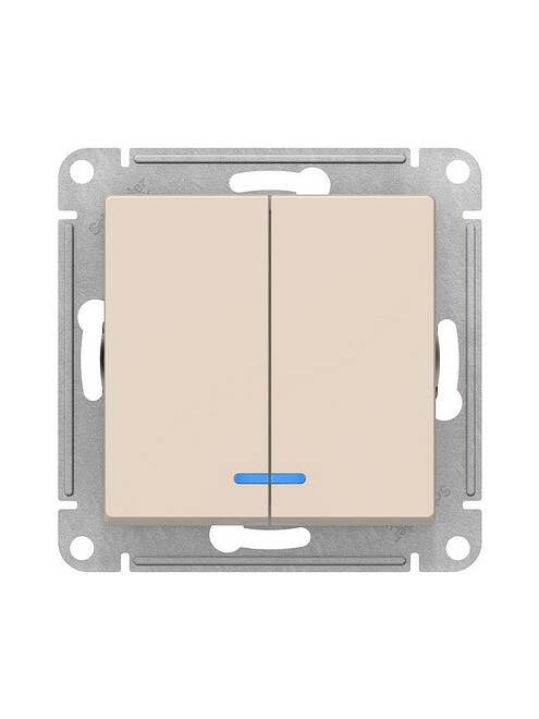 Выключатель SE ATLAS Design ATN000253 2кл. подсв. беж. 495x660 Выключатель SE ATLAS Design ATN000253 2кл. подсв. беж. 495x660 в Материке