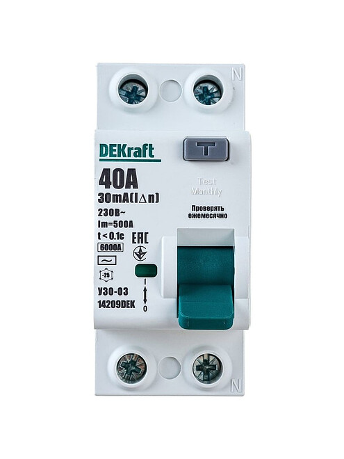 Устройство защ.отключения DEKraft 2П 40А/30мА 495x660 Устройство защ.отключения DEKraft 2П 40А/30мА 495x660 в Материке